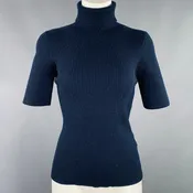 3.1 PHILLIP LIM Size M Navy Wool Blend Ribbed Pullover