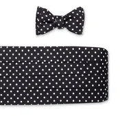 Black/White Windsor Dots Cummerbund Set - CB710