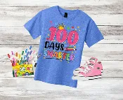 100 Days Smarter DTF Transfer – Colorful Teacher Shirt Ready to Press