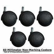60 Millimeter Soft Wheel Non-Marking Polyurethane Big Wheel Casters