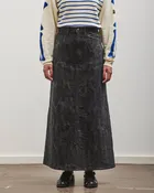 12oz MAGPIE Denim High Waisted Maxi Skirt, BLKxBLK
