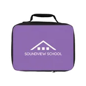 School Lunch Bag - Purple with White Logo — Soundview School