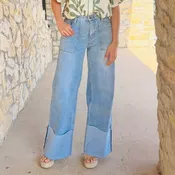 Bailey Medium Wash Wide Cuff Leg Jeans