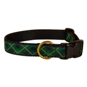 Black Watch Plaid Ribbon Dog Collar