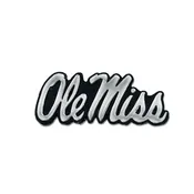Chrome Ole Miss Auto Peel and Stick Emblem for Vehicles