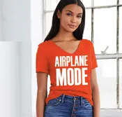 Queen Apparel- Airplane Mode shirt v-neck