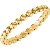 14K Yellow Band-2.5 mm Beaded Stackable Ring