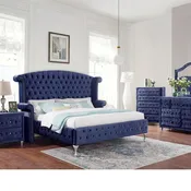 AlzirE Blue Queen Bedroom Set