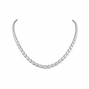 40.4 Cts 14K WHITE GOLD Oval Shape Tennis Necklace