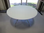 48″Round Table – White Frosted Glass