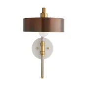 Aaron Sconce Heritage Brass and White Marble