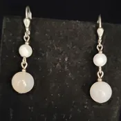 Double Pearl Drop Earrings