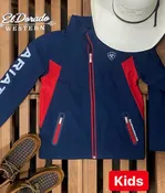 Ariat KIDS' New Team Softshell Jacket - Navy / Red
