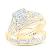 10 Karat Wedding  trio  Size 7 0.75tw Round Diamonds Color: Yellow