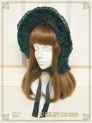 B48HA728 Velveteen Torchon Lace Full Bonnet