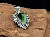 Green Garnet Pendant by Artie Yellowhorse — The Naja