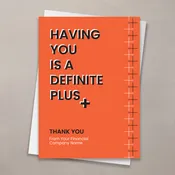A Definite Plus Thank You Card