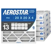 Aerostar 20x20x4 MERV 13 – 6 Count – Pleated HVAC, Furnace &amp; Air Conditioner Filters – Removes Bacteria, Dust, Cold &amp; Flu Germs, Lint, Mold, Pet Dander, Allergy-Causing Pollen, Smog, Smoke &amp; Viruses : Industrial &amp; Scientific