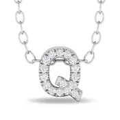 Diamond Studded Initial Letter Pendant - Q