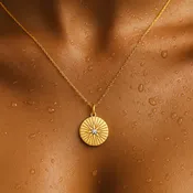 Ellie Vail Rue Sunburst Disc Necklace