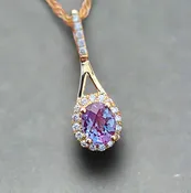14kt Yellow Gold Alexandrite Diamond Pendant