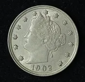 1902 5c Liberty V Nickel Five Cent Coin