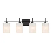4-Light Bathroom Vanity Light In Matte Black