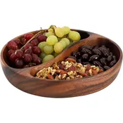 10-Inch Solid Wood Multi-Compartment Tray for Dried Fruits