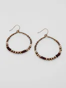 1.75"d Circle Nav Pearl Earrings