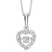 10K White Gold ROL Prong Diamond Necklace 1/5CT