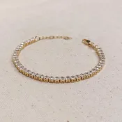 18k Gold Filled 3mm Cz Tennis Bracelet
