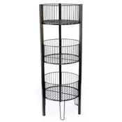 3-tier Round Wire Dump Bin Black