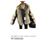 Women’s Gem Leather Jacket With Golden Island Fox Fur