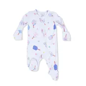 Angel Dear Blue | Floral Pickleball 2 Way Zipper Footie