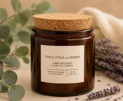 Andaluca Eucalyptus Lavender Amber Glass Candle | 10 oz