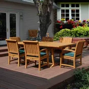 7-Pc Teak Outdoor Dining Set – Aegean Extension Table & Titan Chairs