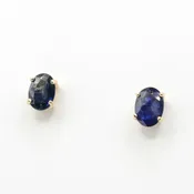 Blue Sapphire Earrings 14k Yellow Gold — Gallery of Gems & Minerals