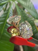 14k Yellow Gold Lab 5.02ct Diamond Earrings
