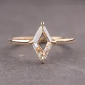 1.01 Carat Clear Lozenge Diamond Engagement Ring, Lark Setting, 14K Yellow Gold
