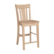 24-Inch San Remo Stool in White and Natural, Ready to Ship