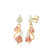 10k Black Hills Gold Rose Earrings