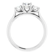 #122105:496 14K White 5 mm Cushion Engagement Ring – Includes all Diamonds