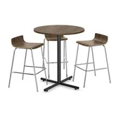 30″ Bar Height Round Top Cafe Table with Cross Base