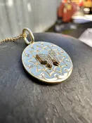 14K Yellow Gold Diamond Butterfly Medallion Necklace — Blueground