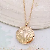 Ocean Memories Gold Shell Locket Necklace
