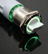 19mm 12V 2 positions Stainless Steel Switch With Illuminated Ring- Green