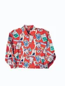 Women's Red Patterned Golf Jacket