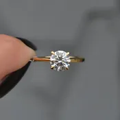 1.50 CT Diamond Solitaire Yellow Gold Ring