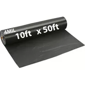 10ftX50ft Black Plastic Sheeting 4 Mil Low Density LDPE 1 Roll