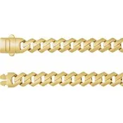 14K Yellow Gold 7.4 mm Monaco Edge Curb 22" Chain